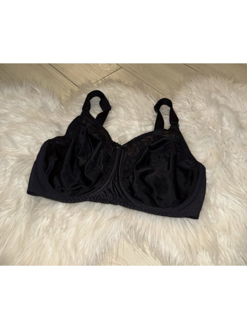 Bali 0180 Lace Comfort U Flower Full Figure Bra Unlined UW Womens 34DDD Black